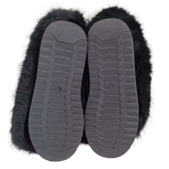WINTER Black Fluffy Fuzzy Snow Boots Women’s Booties Thick Faux Fur Shoes - Picture 6 of 6